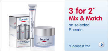 three for two mix and match on selected eucerin